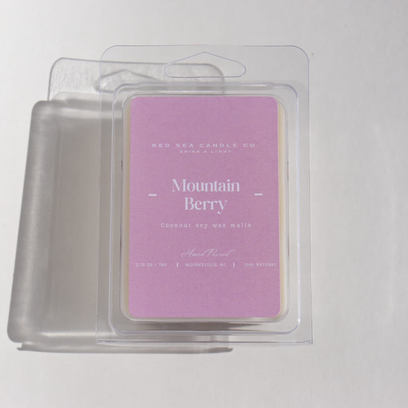 A Mountain Berry wax melt clamshell